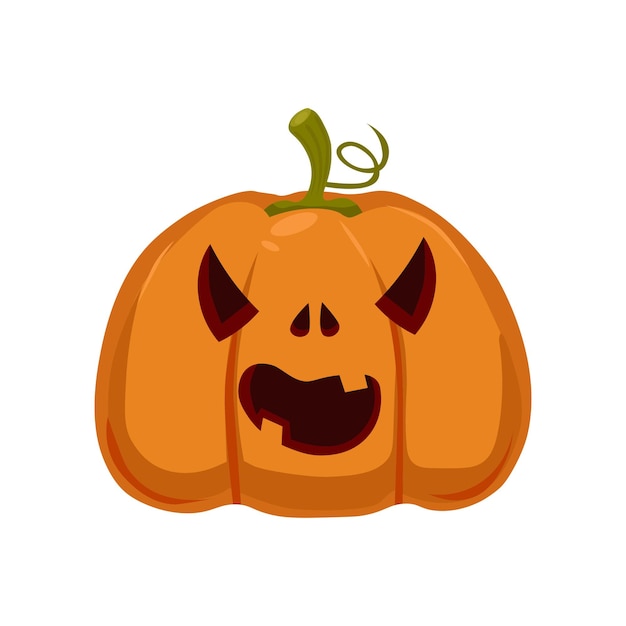 Feestelijke pompoen voor halloween op een witte achtergrond vector