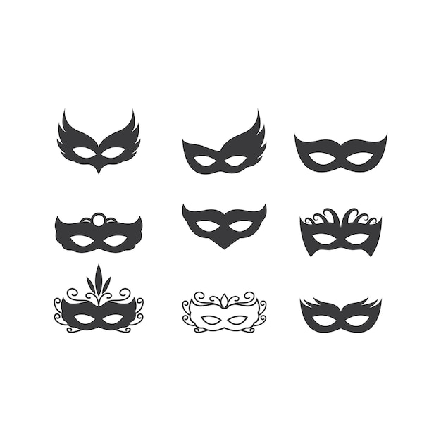 Feestmasker zwart pictogram