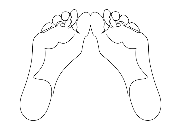 Vector feet foot legscontinuous line drawingcontinuous line drawing