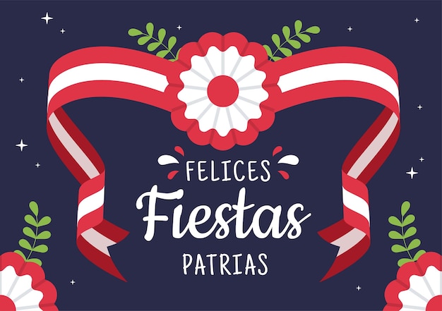 Felices fiestas patrias of peruaanse onafhankelijkheidsdag cartoon afbeelding