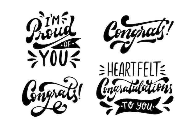 Felicitatie belettering set