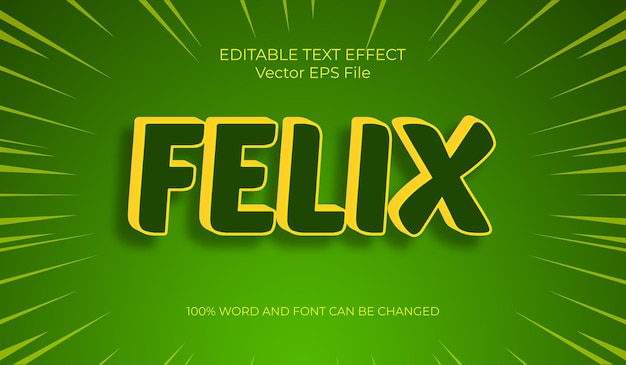 Vector felix modern teksteffect groen en geel.