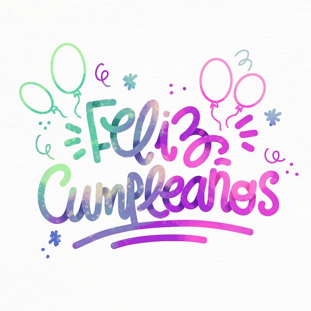Vettore feliz cumpleaños scritte con palloncini