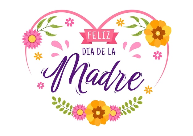Vector feliz dia de la madre illustration with celebrating happy mother day for landing page templates
