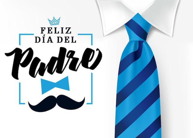 Feliz dia del Padre Happy Father's Day Spaans gefeliciteerd met creatief tekstlogo Zakelijke stijl