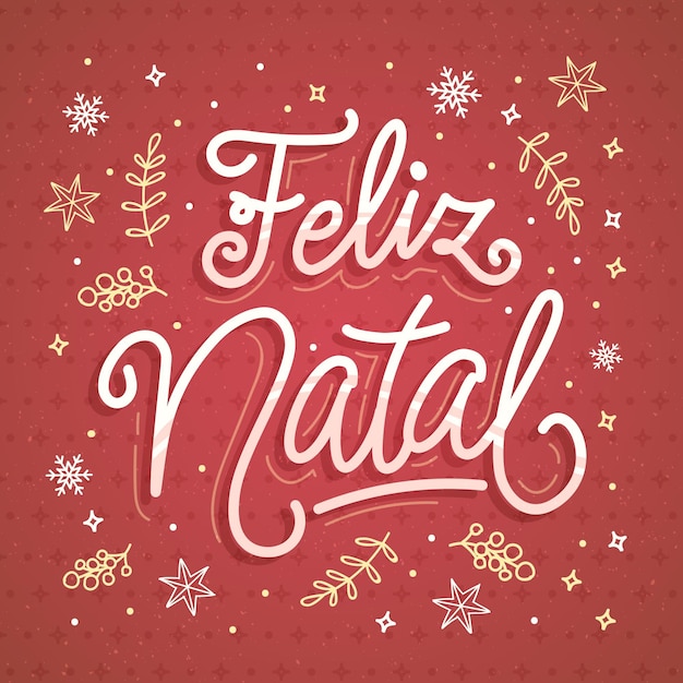 Feliz natal belettering illustratie