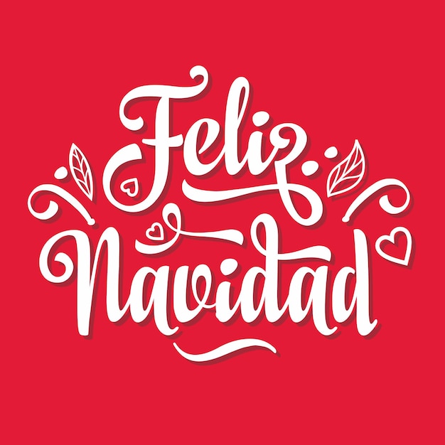 Feliz navidad natale in spagna noel banner di natale in diverse lingue xmas lettering design Vettore Premium