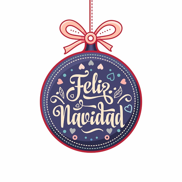 Feliz navidad natale in spagna noel banner di natale in diverse lingue xmas lettering design