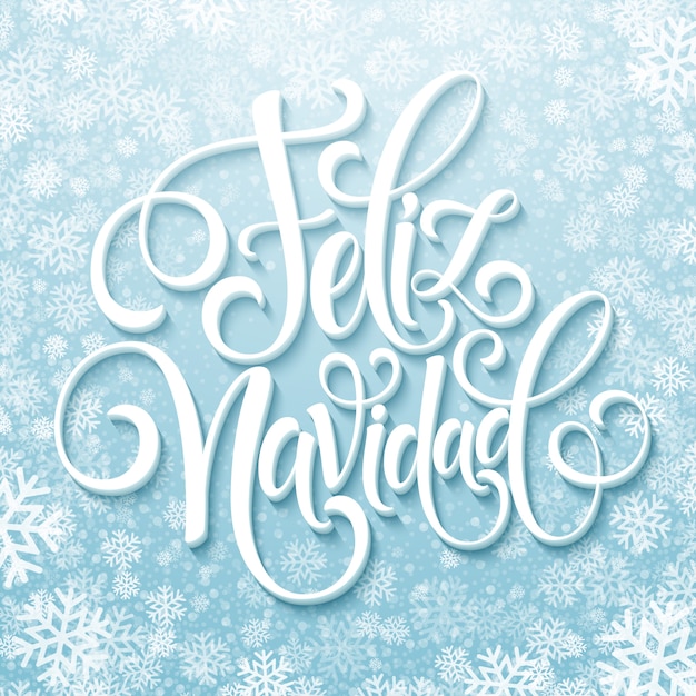 Feliz navidad hand belettering decoratie tekst voor wenskaartsjabloon