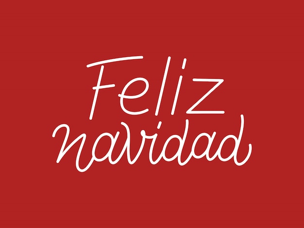 Feliz navidad kalligrafische lijn kunst typografie