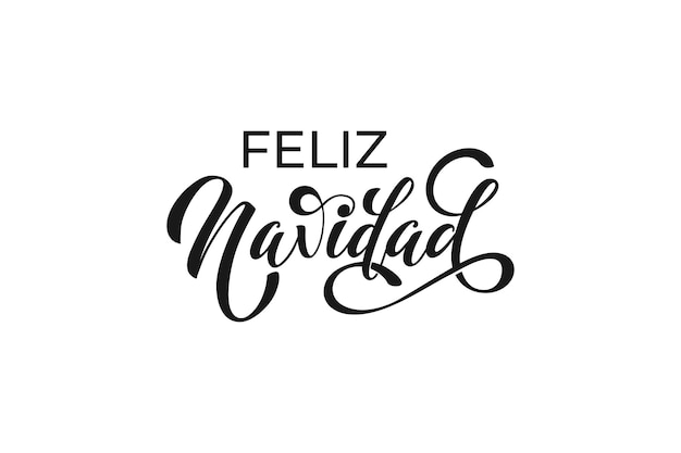 Feliz Navidad Spaanse Merry Christmas Moderne kalligrafie letters op sticker voor seizoensgroeten