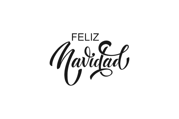 Feliz Navidad Spaanse Merry Christmas Moderne kalligrafie letters op sticker voor seizoensgroeten