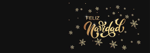 Feliz Navidad Spaanse Merry Christmas Moderne kalligrafie letters op sticker voor seizoensgroeten