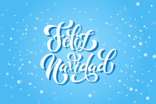 Feliz Navidad spanish Merry Christmas Modern calligraphy lettering on sticker for season greetings