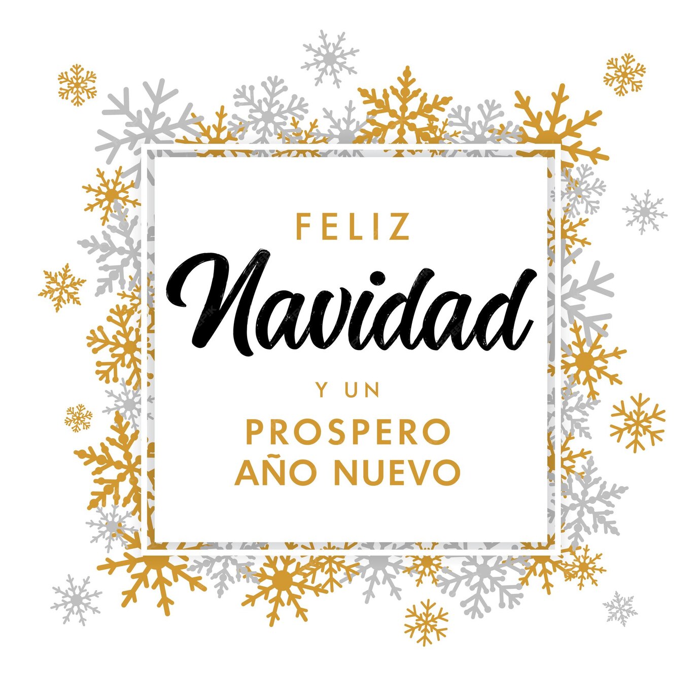 Premium Vector Feliz navidad spanish text, prospero ano nuevo. merry christmas and happy new