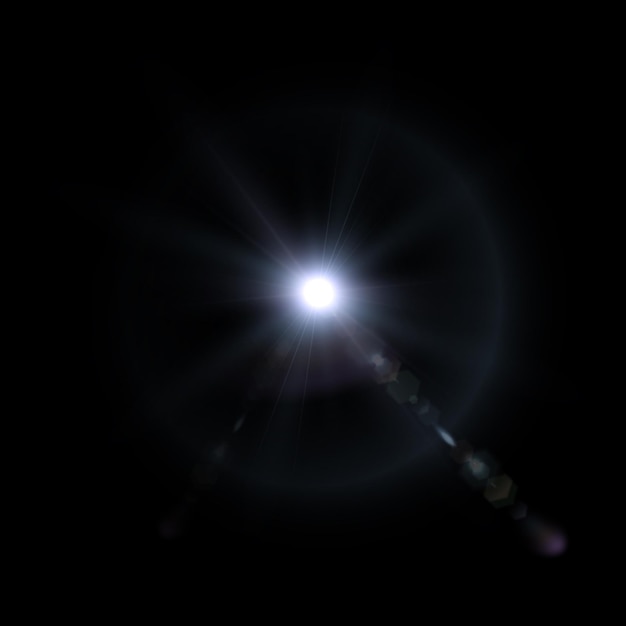 Felle lichtflits en schittering Lichtstraal Mooie lichtflitsen Nieuwe ster Zon Bewerkbare vector