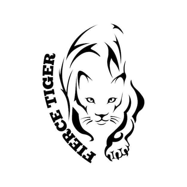 Felle tijger logo illustratie vector ontwerp