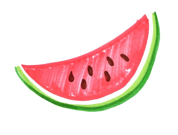 Felt pen child drawing of watermelon
