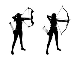 Female archer silhouette collection