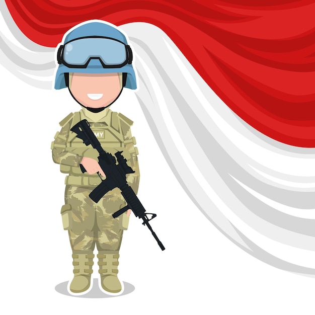 Vector female army character vector illustration