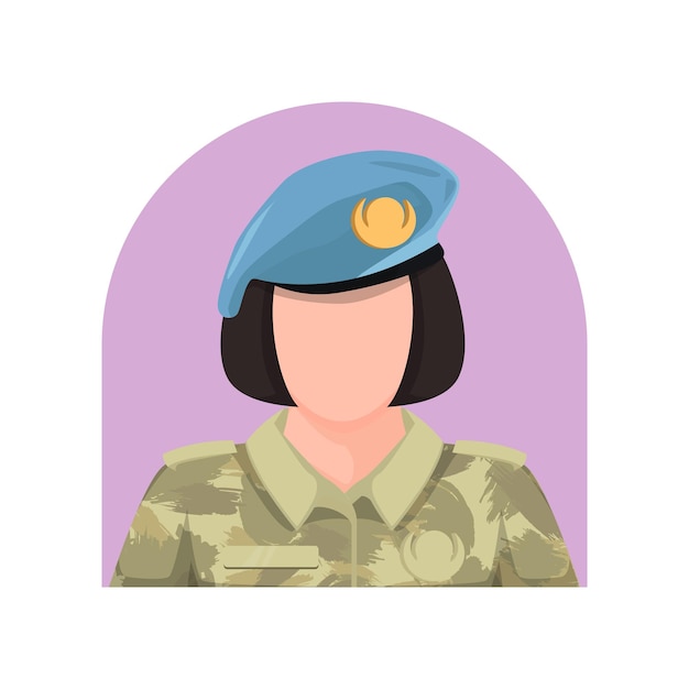 Vector female army character vector illustration