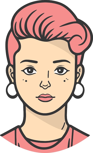 Female Avatar Woman face colored icon vector illustration