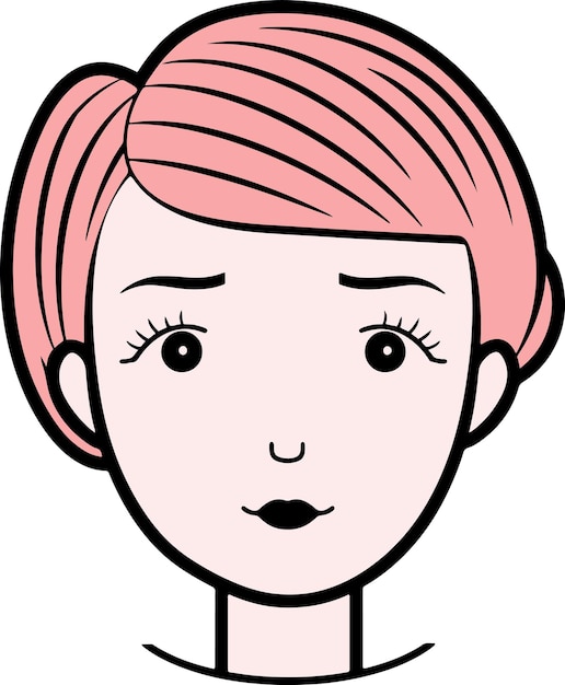 Vector female avatar woman face colored icon vector illustration