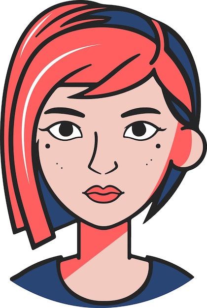 Female Avatar Woman face colored icon vector illustration