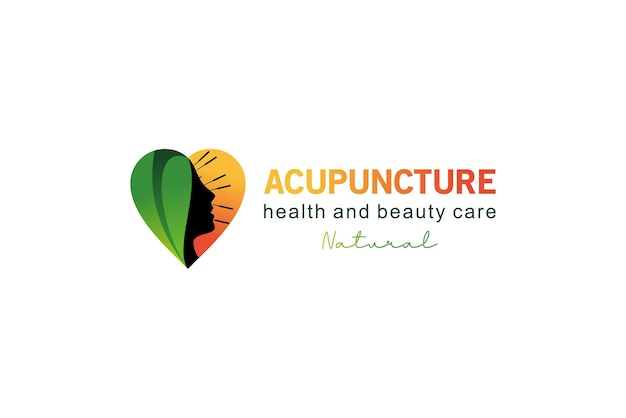 Female beauty acupuncture logo design natural acupuncture treatment and healing logo