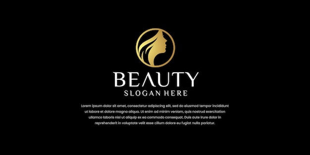 Female beauty hair salon logo female head silhouette logo design for beauty salon business Vector