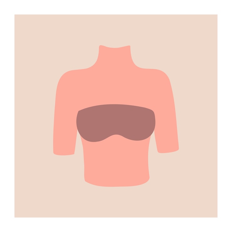 Vector 女性の胸 手描きイラスト