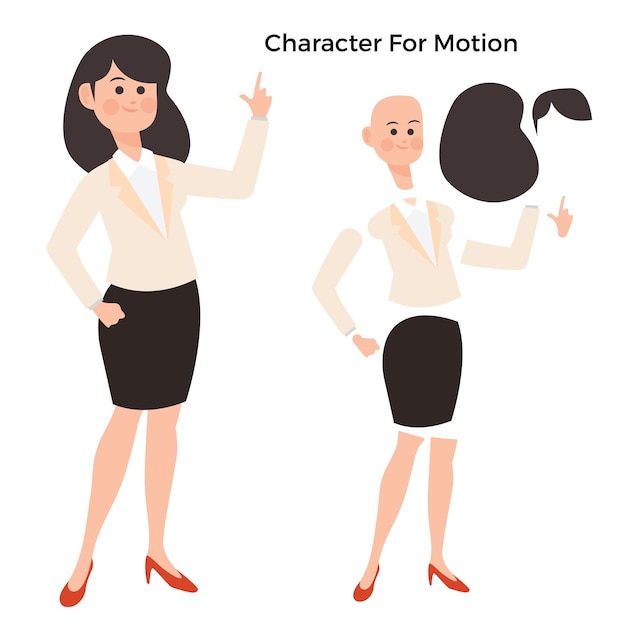 Female cartoon character for motion design