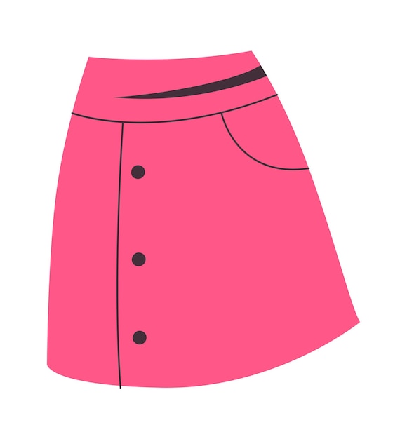 Female casual skirt hand drawn illustration