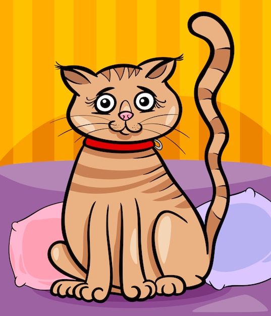 Vettore illustrazione del fumetto del gatto femminile