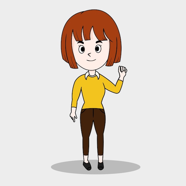 Female character cartoon with business girl concept