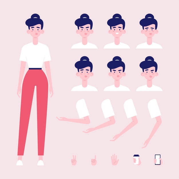 Vector female character poses