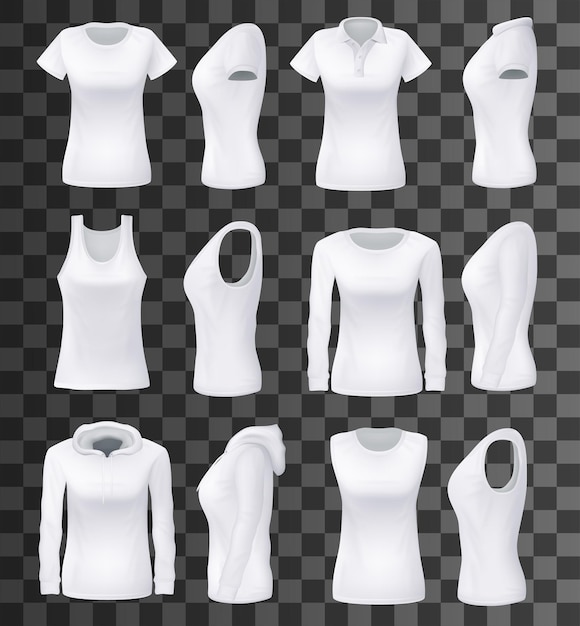 Vector female clothes vector isolated mockups