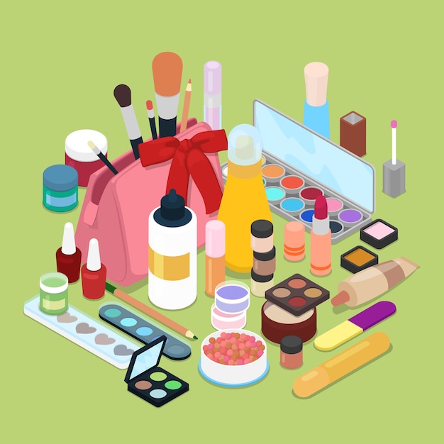 Female cosmetics make-up set