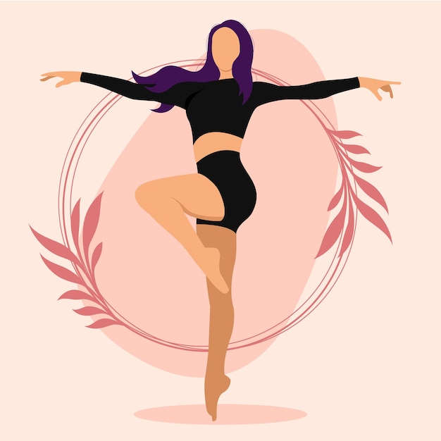 Vector female dancing banner template design