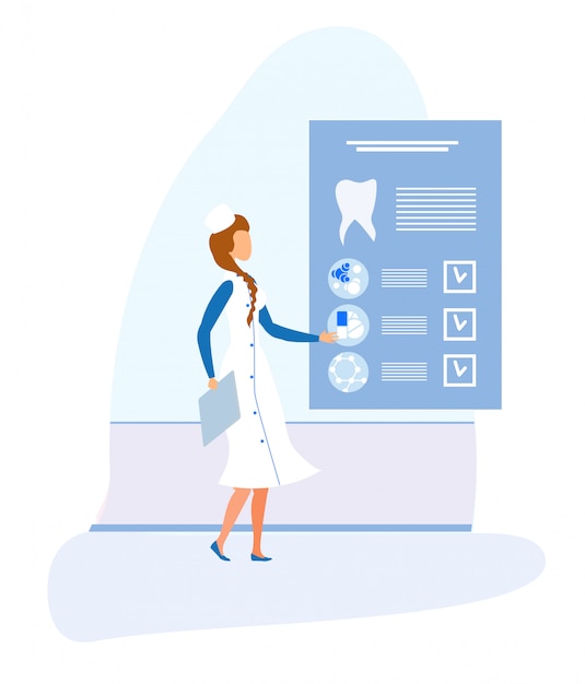 Dentista femminile e carta medica elettronica dentale