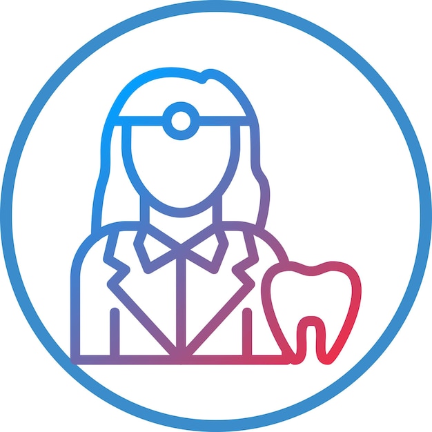 Female Dentist Icon Style