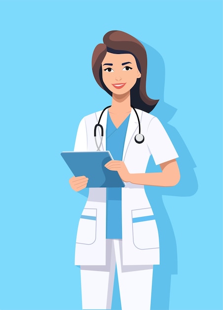 female doctor character physician hospital checkup patient healthy treatment personnel