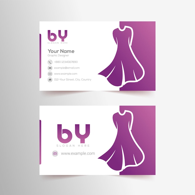 Vector female dress concept boutique business card concept