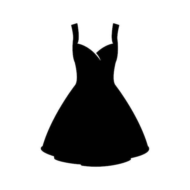 Значок женского платья изолированный плоский дизайн