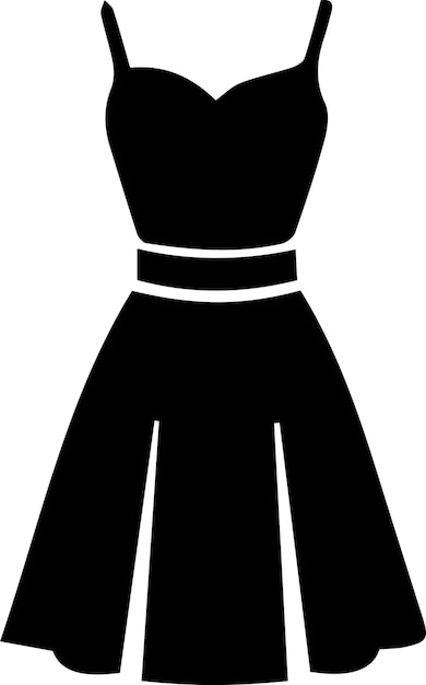 Vector female dress vector art illustration black color silhouette 43