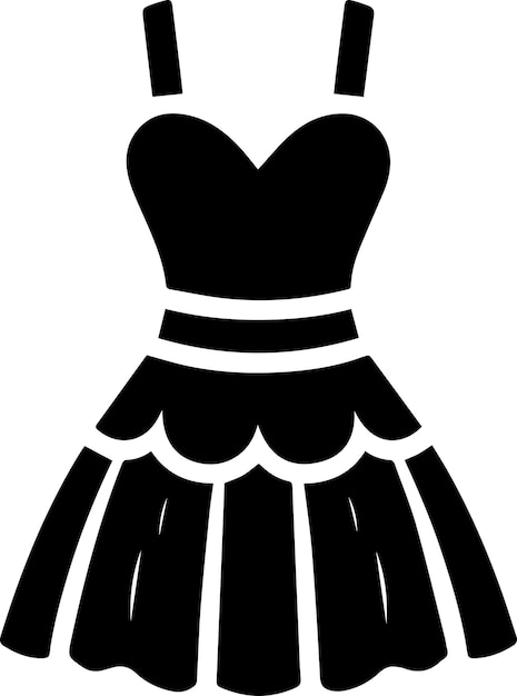 Female Dress vector art illustration black color silhouette 6