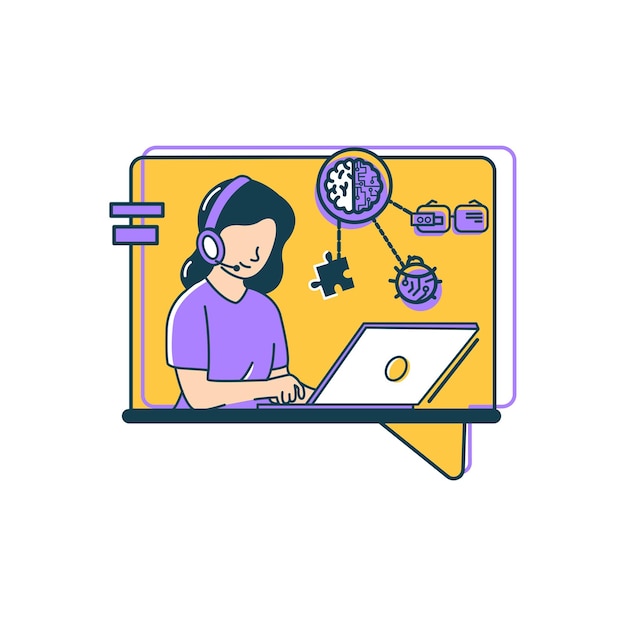 Vector female employee flat design