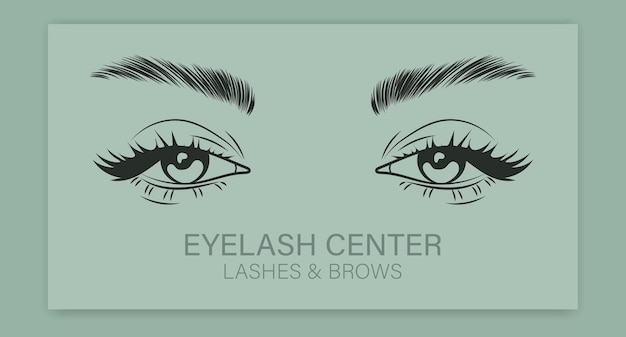Female eyes with long eyelashes and eyebrows Beauty logo for eyelash and eyebrow center Logo busi