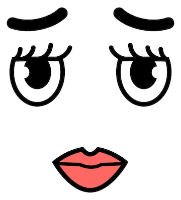 Premium Vector  Female face expression doodle funny cute emotion