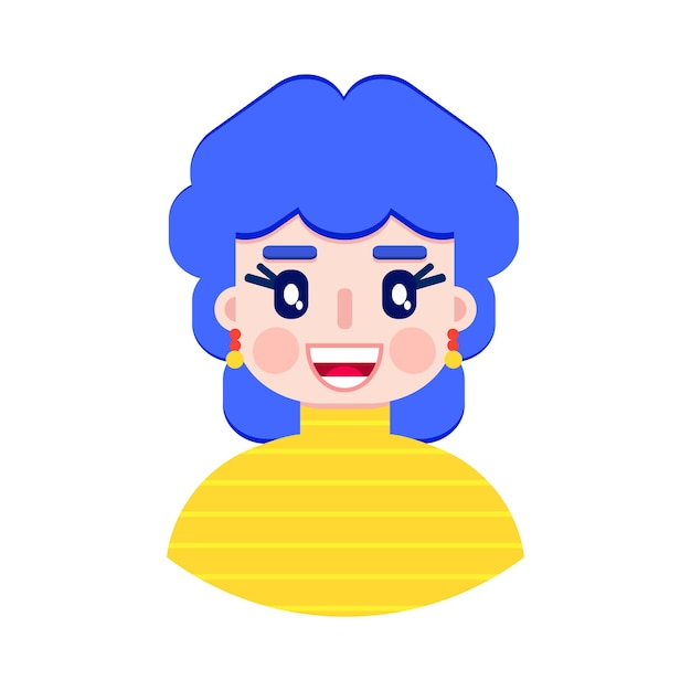 Female face in flat style